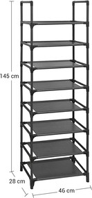Botník Rolos 145 cm černý