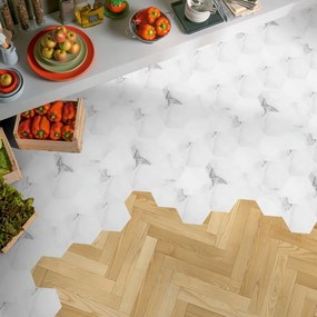 Sada 10 samolepiek na podlahu Ambiance Hexagon