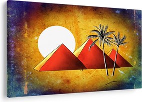 Obraz maľovaných egyptských pyramíd (90x60 cm)