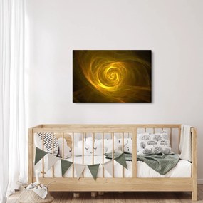 Obraz abstraktnej žltej špirály (90x60 cm)