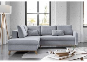 Svetlosivá rozkladacia rohová pohovka Miuform Scandic Lagom L, ľavý roh