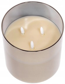 LED sviečka v skle - 15x15 cm - teplá biela