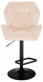 LuxuryForm DESIGN Barová stolička MILANO MAX VELUR na čiernom tanieri - krémová