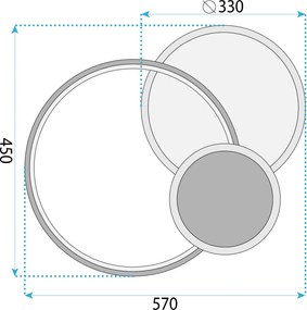 Toolight Toolight, LED stropné svietidlo + diaľkové ovládanie, APP1709-C, čierna, OSW-04038