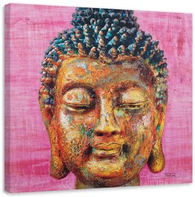 Obraz na plátně Buddha na pozadí Růžové zenové lázně - 40x40 cm
