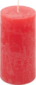 Červená parafínová sviečka, rustikálna, 10 cm, 8 ks
