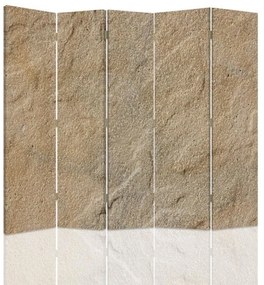 Ozdobný paraván, Pískovec - 180x170 cm, päťdielny, obojstranný paraván 360°