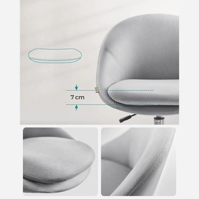 Otočná pracovná stolička pre domácu kanceláriu, výškovo nastaviteľná, sivá farba