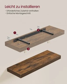 Set štyroch nástenných políc LWS075B01 (4ks)