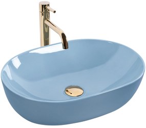 Rea Lisa, umývadlo na dosku 490x350x140 mm, svetlá modrá lesklá, REA-U6620