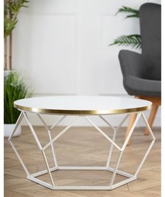 Konferenčný stolík DIAMOND 40x70 cm zlatá/biela