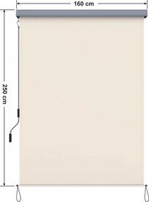 Zvislá markíza na balkón, terasu, 2,5 x 1,6 m, béžová