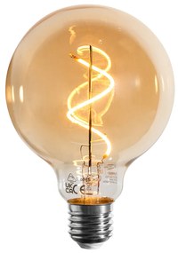Sada 5 stmievateľných LED žiaroviek E27 so špirálovým vláknom G95 zlatá 4W 270 lm 2100K