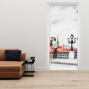 Fototapeta na dvere - Milenci v Paríži (95x205cm)