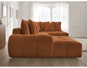 Terakotová ženilková rozkladacia/s úložným priestorom rohová pohovka (pravý roh/do tvaru "U") Everest – Bobochic Paris