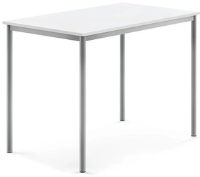 Stôl SONITUS, 1200x800x900 mm, HPL - biela, strieborná