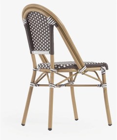 Bielo-hnedá vonkajšia stolička Kave Home Marilyn