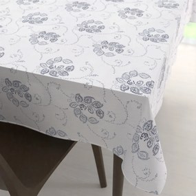 Biante Bavlnený obdĺžnikový obrus Sandra SA-090 Modré popínavé kvety na bielom 140x220 cm