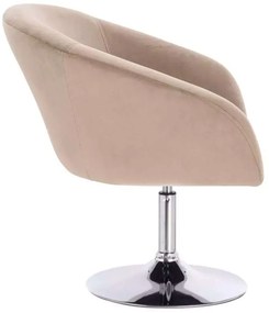 LuxuryForm DESIGN Stolička VENICE VELUR na striebornom tanieri - latte