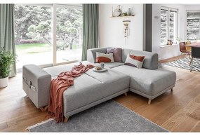 Svetlosivá rozkladacia/s úložným priestorom rohová pohovka (pravý roh/do L) Classy Sophie – Miuform