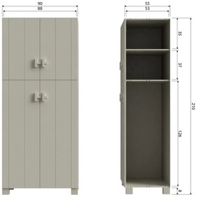 Svetlosivá šatníková skriňa z borovicového dreva 90x210 cm Mees – Basiclabel