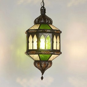 Orientálna lampa Biban Trombia bielo-zelená