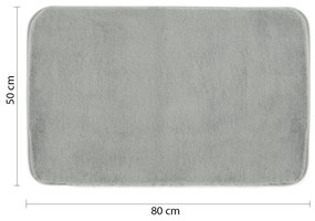 Gedy, FUZZY kúpeľňová predložka, 50x80 cm, 100% polyester, protisklz, sivá, 96FY508008