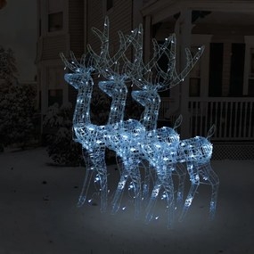 Akrylový soby vianočné ozdoby 3 ks 120 cm studená biela 3154346