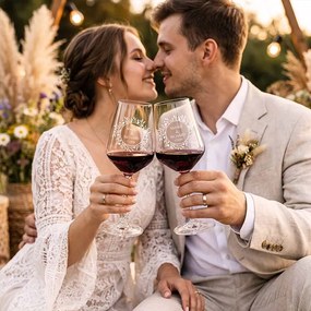 Svadobné poháre na víno Náš príbeh, 2 ks