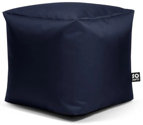 Tmavomodrý detský sedací vak z imitácie kože Cube M – So Soft?