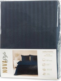 SATÉNOVÉ OBLIEČKY VERA 140X200 CM, 1 KS 70X80 CM TMAVOMODRÉ