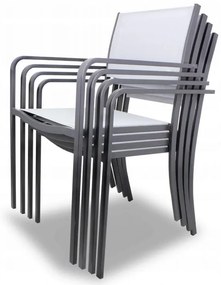 Elegantné kovové záhradné kreslo - sivé