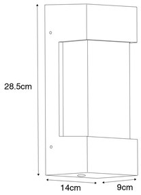 Vonkajšia nástenná lampa tmavosivá IP54 so senzorom súmraku - Tide