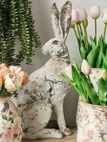 Dekorácia béžový králik s patinou - 24*17*47 cm