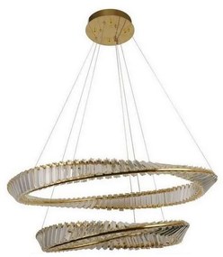 LED Stmievateľný luster na lanku LED/90W/230V 3000-6500K zlatá/chróm + DO