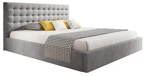 Čalúnená posteľ VERO rozmer 90x200 cm - sivá