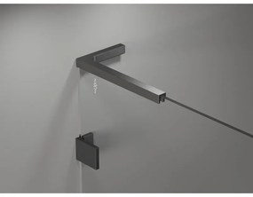 Mexen Lunar-F, L pravé sklápacie sprchové dvere 115 cm, 8mm číre sklo, brúsený grafit profil, 836SL-115-050-66-00-P