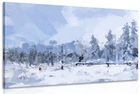 Obraz nádielka snehu v lese