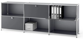 Kovový regál »CN3« s 3 premiestniteľnými priehradkami, sivý