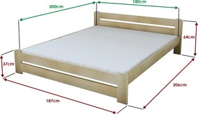 AKCIA Posteľ Laura 180 x 200 cm, borovica II. akosť Rošt: Bez roštu, Matrac: Bez matraca
