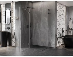 Mexen Lunar, L Duo sklápací sprchový kút 120 x 70 cm, 8mm číre sklo, profil grafit brúsený, 834L-120L-070P-66-00