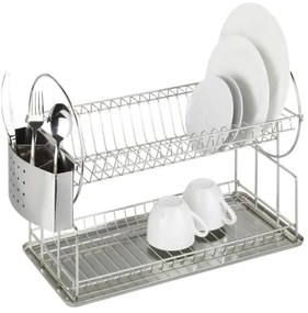 WENKO 2329100 - Odkvapávač riadu DUO 21x33 cm nerez/strieborná