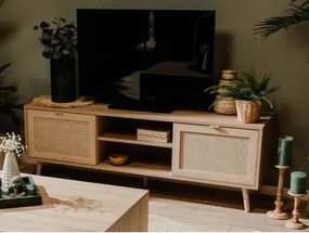 TV skrinka Bali, dub sonoma/výplet%