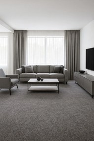 Timzo, Metrážny koberec Bingo 6829, na mieru, šíře 3m,4m,5m, šedá, filc, chodba / predsieň