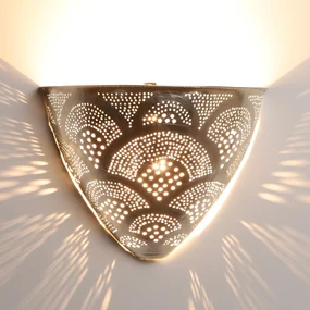 Orientálna strieborná nástenná lampa Kenan