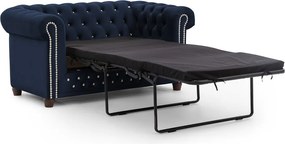 Modrá zamatová rozkladacia pohovka 148 cm York Blik – Ropez