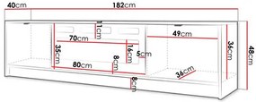 TV skrinka/stolík s elektrickým krbom Rozoma EF (piesková béžová). Vlastná spoľahlivá doprava až k Vám domov. 1122888