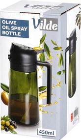 VILDE Sklenený rozprašovač a dávkovač na olej 2v1 450ml - zelené sklo