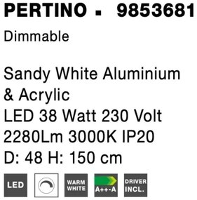 LED luster Pertino 48 3000K biele