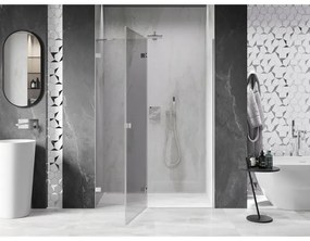 Mexen, Mexen Lunar ľavé výklopné sprchové dvere 130 cm, transparentné, chróm - 834-130-000-01-00-L